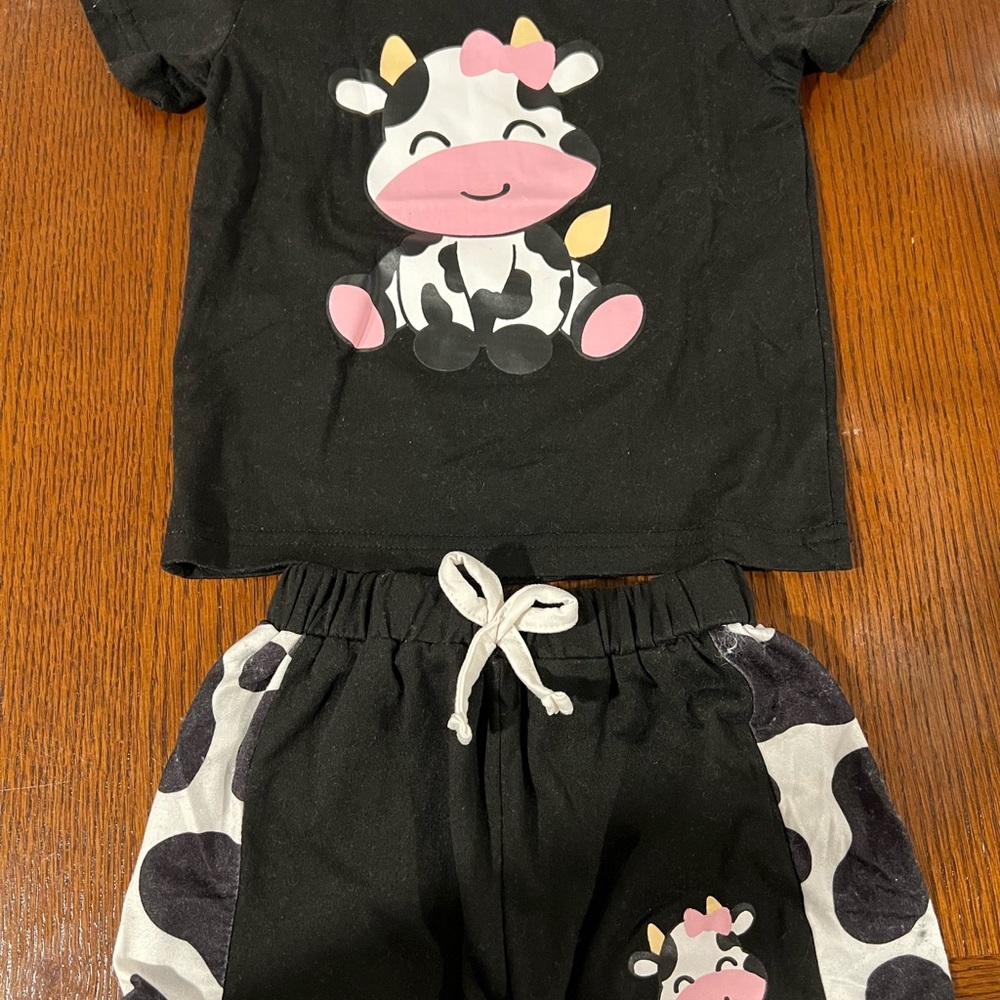 Cute Cow Print Toddler Outfit